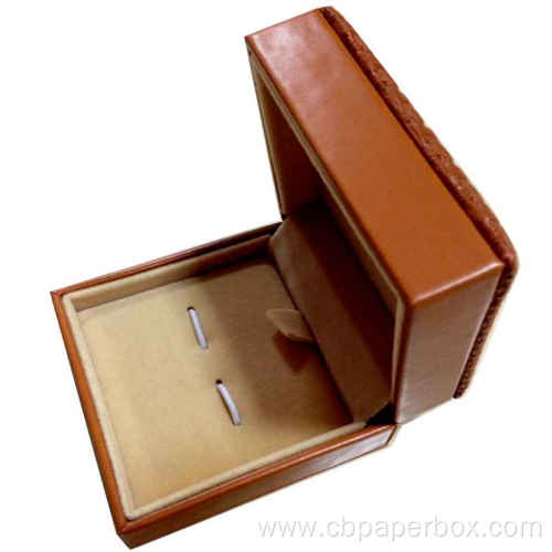 Brown PU Leather Packaging Box For Cufflink